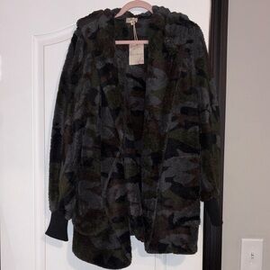 Hem & Thread Camouflage Teddy Jacket